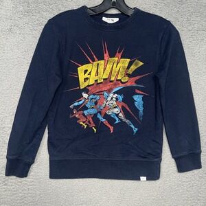 Gap Kids DC Comics Batman & Superman Bam! Sweater Youth Size M(8) Black Pullover